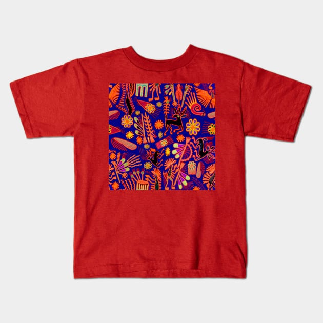 Shaman Huichol Hunters Kids T-Shirt by Esprit-Mystique